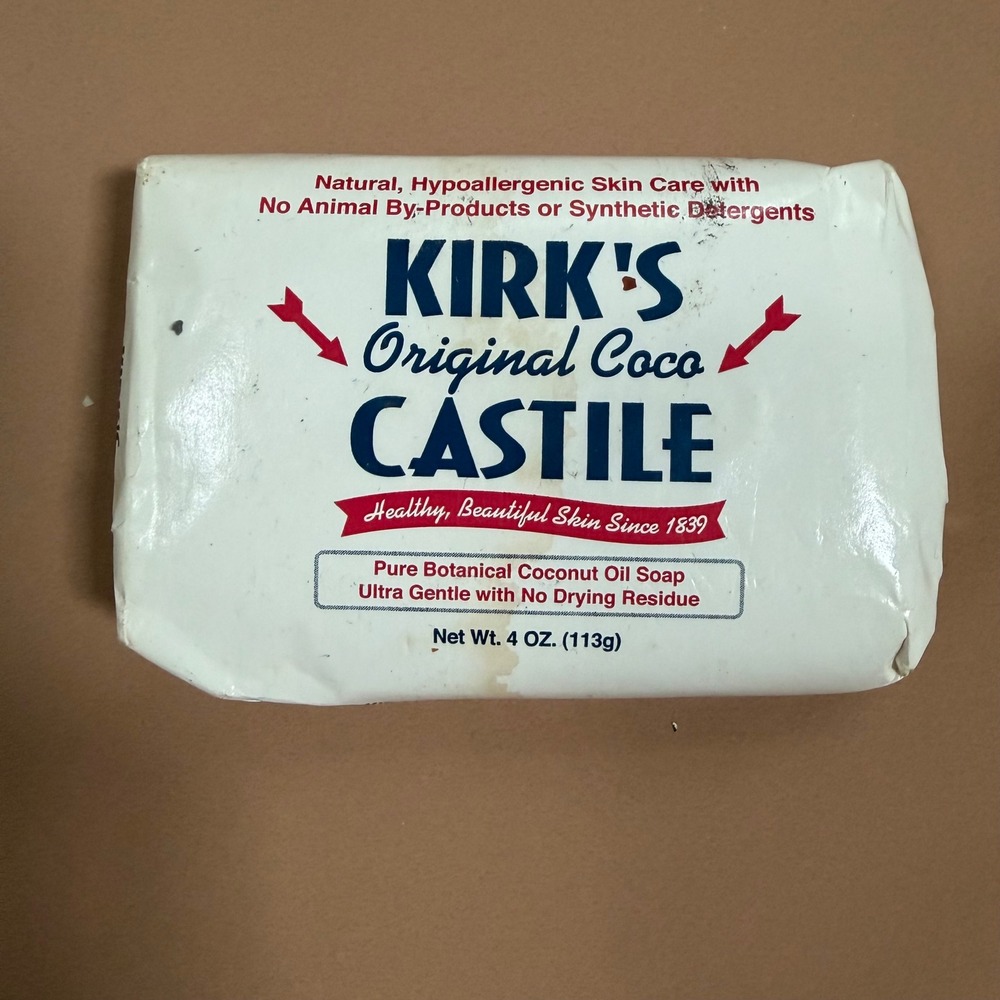 Kirk's Original Coco Castile Natural Coconut Oil Bar Soap 4 oz Hypoallergenic